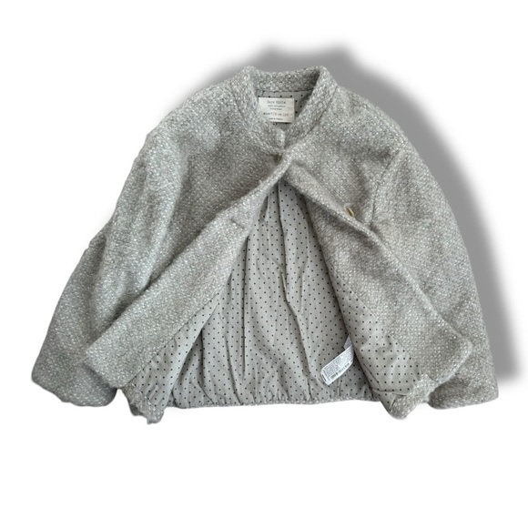 ZARA Girls Gray Pea Coat Minimalist Wool Design size 7/8 cm 128 - Picture 2 of 4